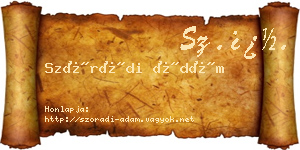 Szórádi Ádám névjegykártya